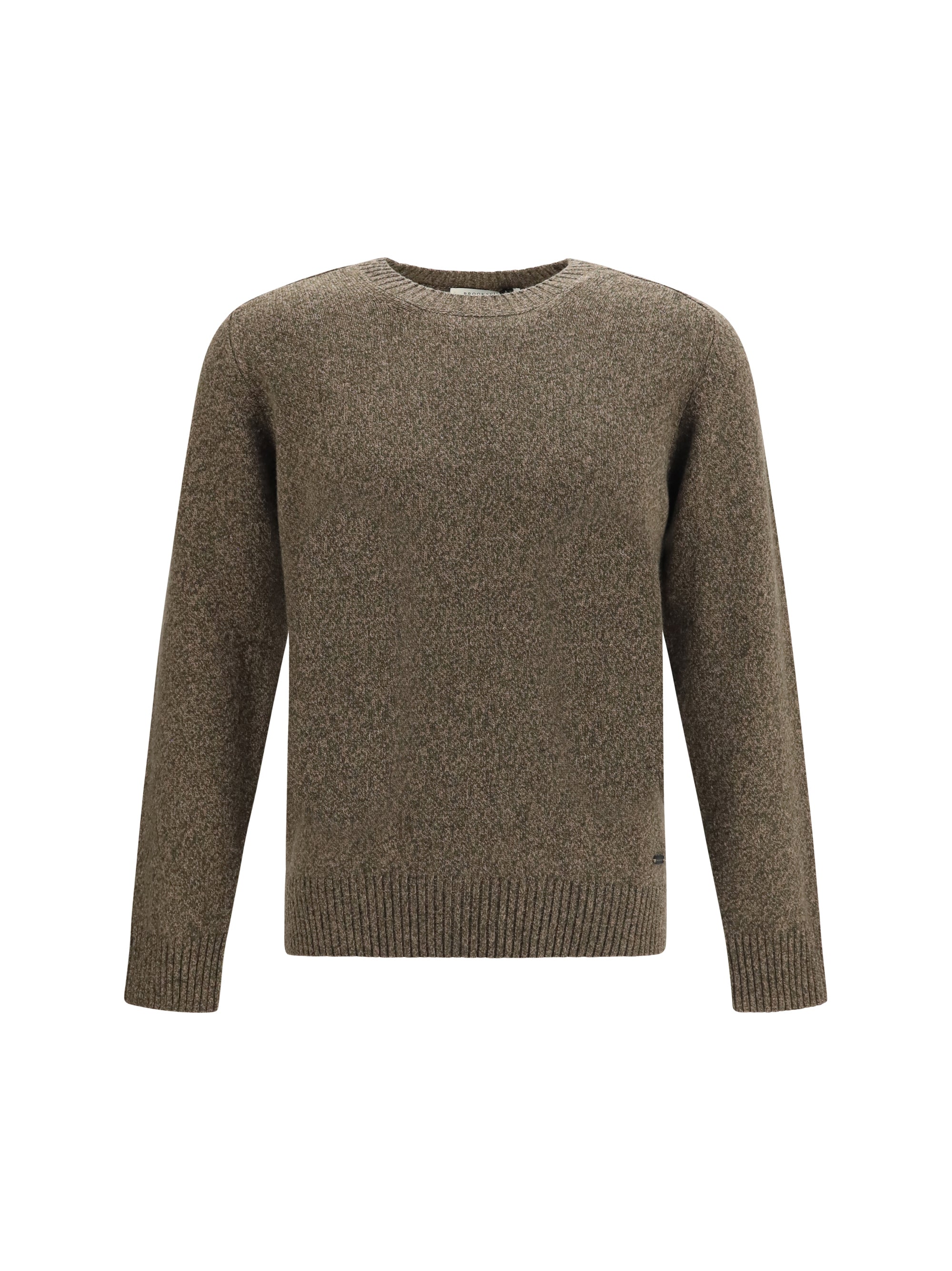Double-Yarn Fleece Wool Sweater — Brown