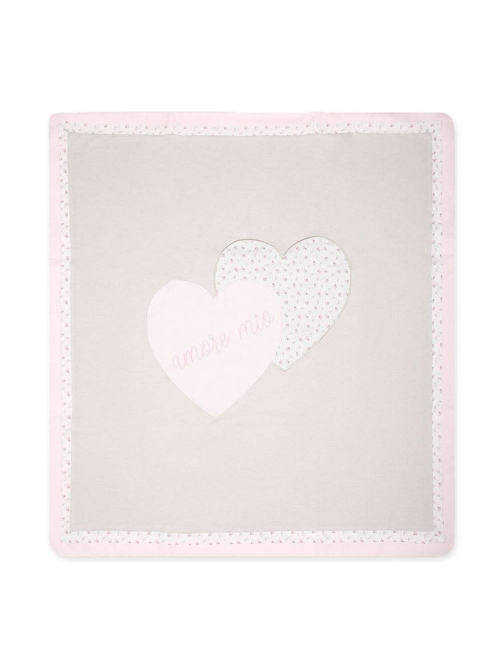 Heart-patch cotton blanket - Neutrals