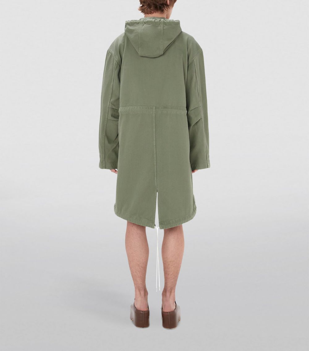 Twill Drawstring Parka Coat