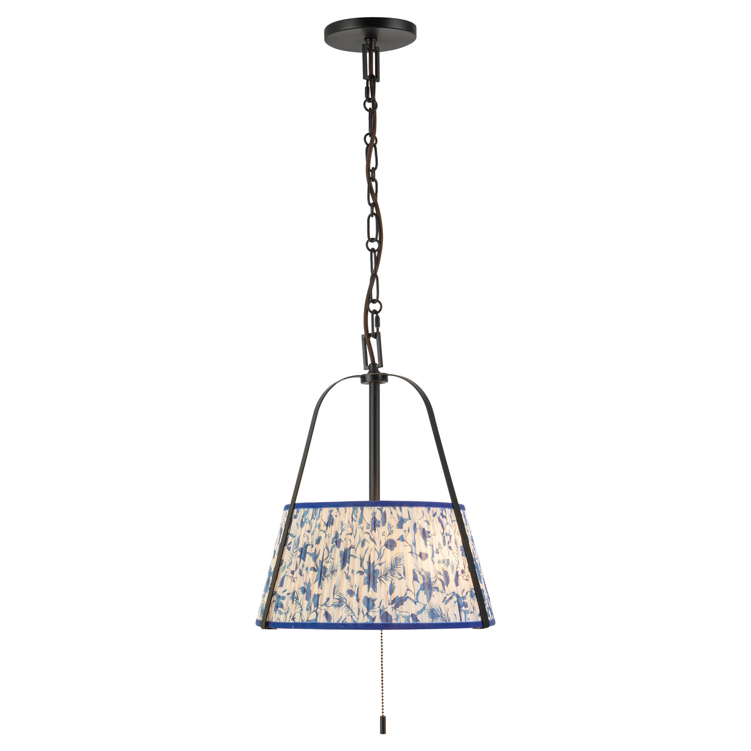 Matte Black Blue Linen Pendant from the Scout Collection