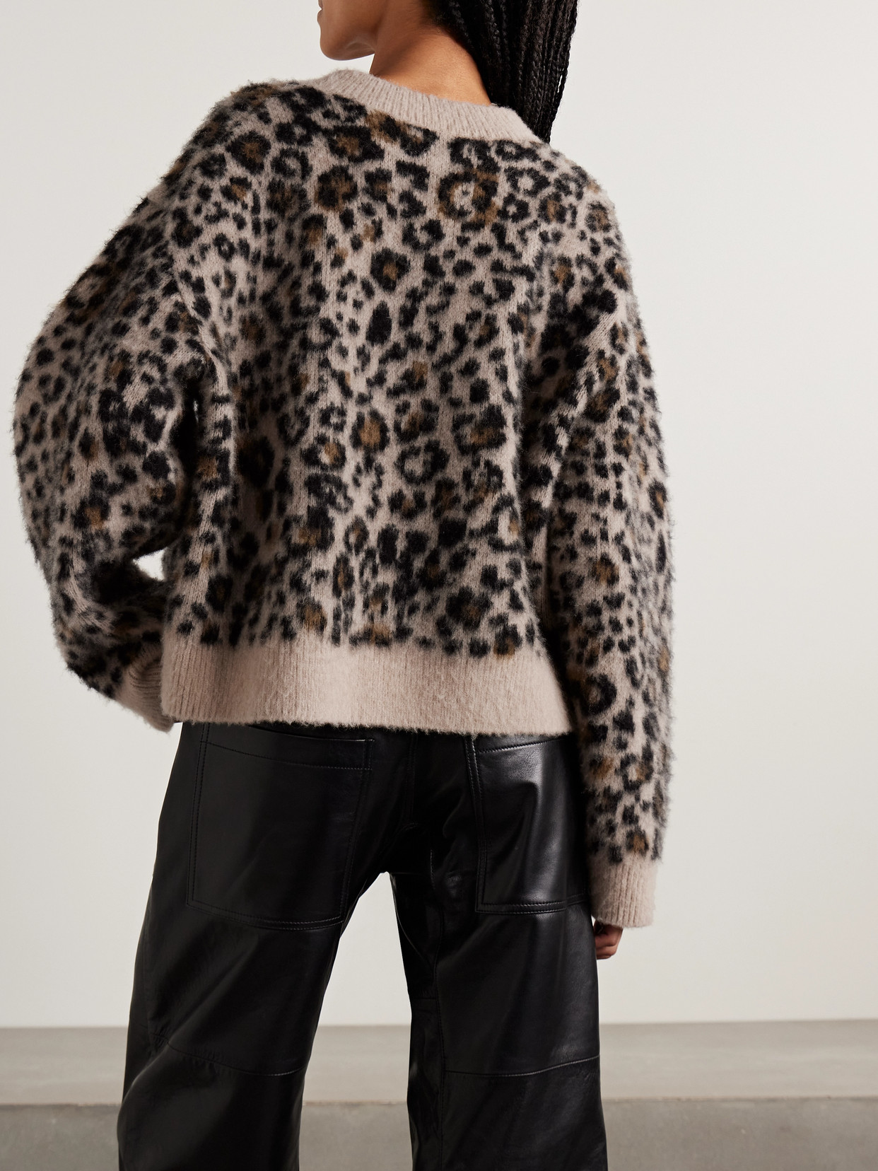 Zamira Leopard-jacquard Cashmere And Silk-blend Sweater - Animal print