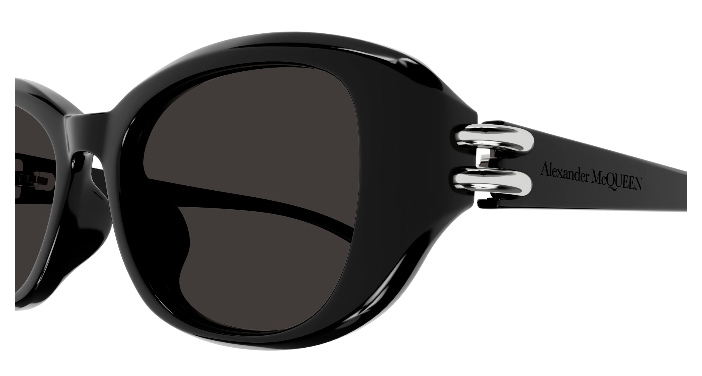 Alexander McQueen Woman Alexander McQueen AM0470SA 001 Sunglasses Acetate Black Grey Round