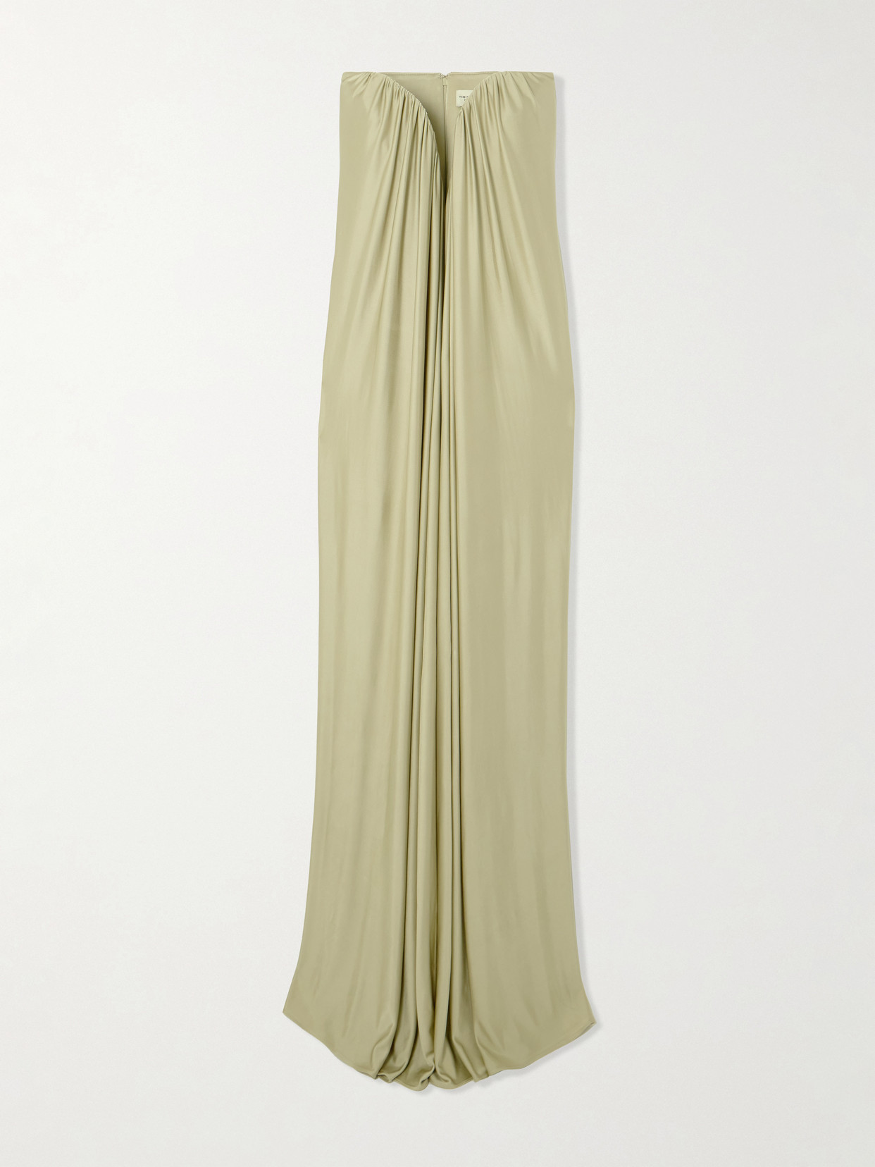 Olivienne Strapless Pleated Satin Gown - Green
