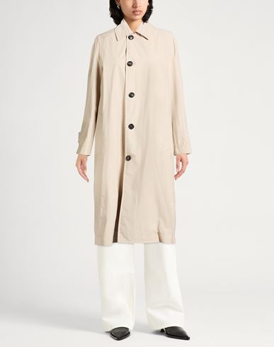 Woman Overcoat & Trench Coat Beige Size 6 Cotton