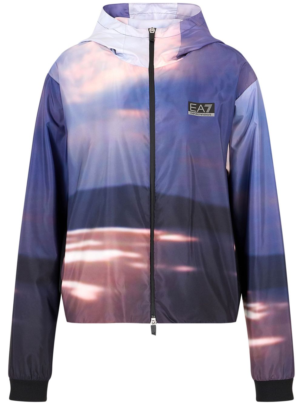 Panelled sports hooded jacket - Purple