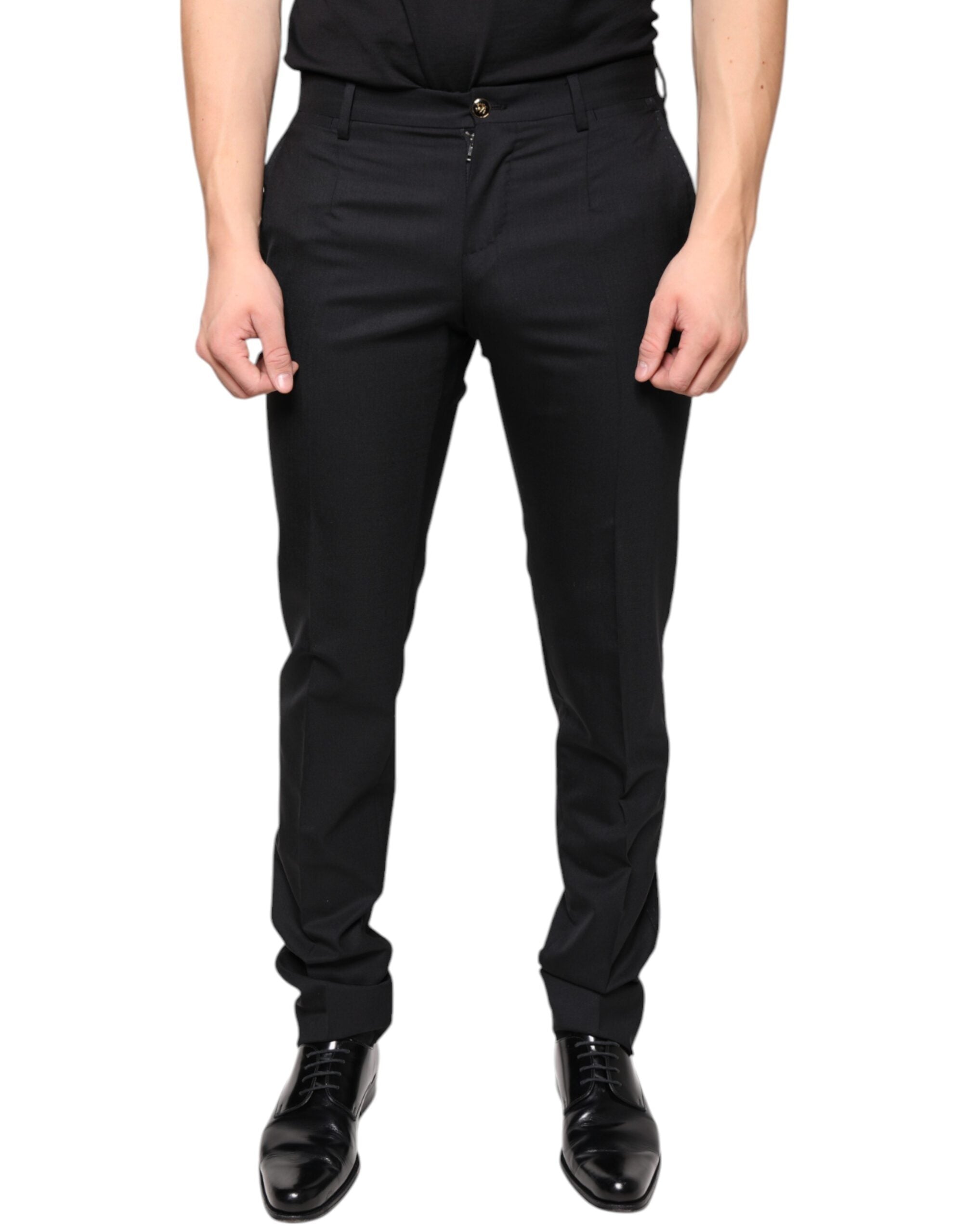Virgin Wool Trousers — Black