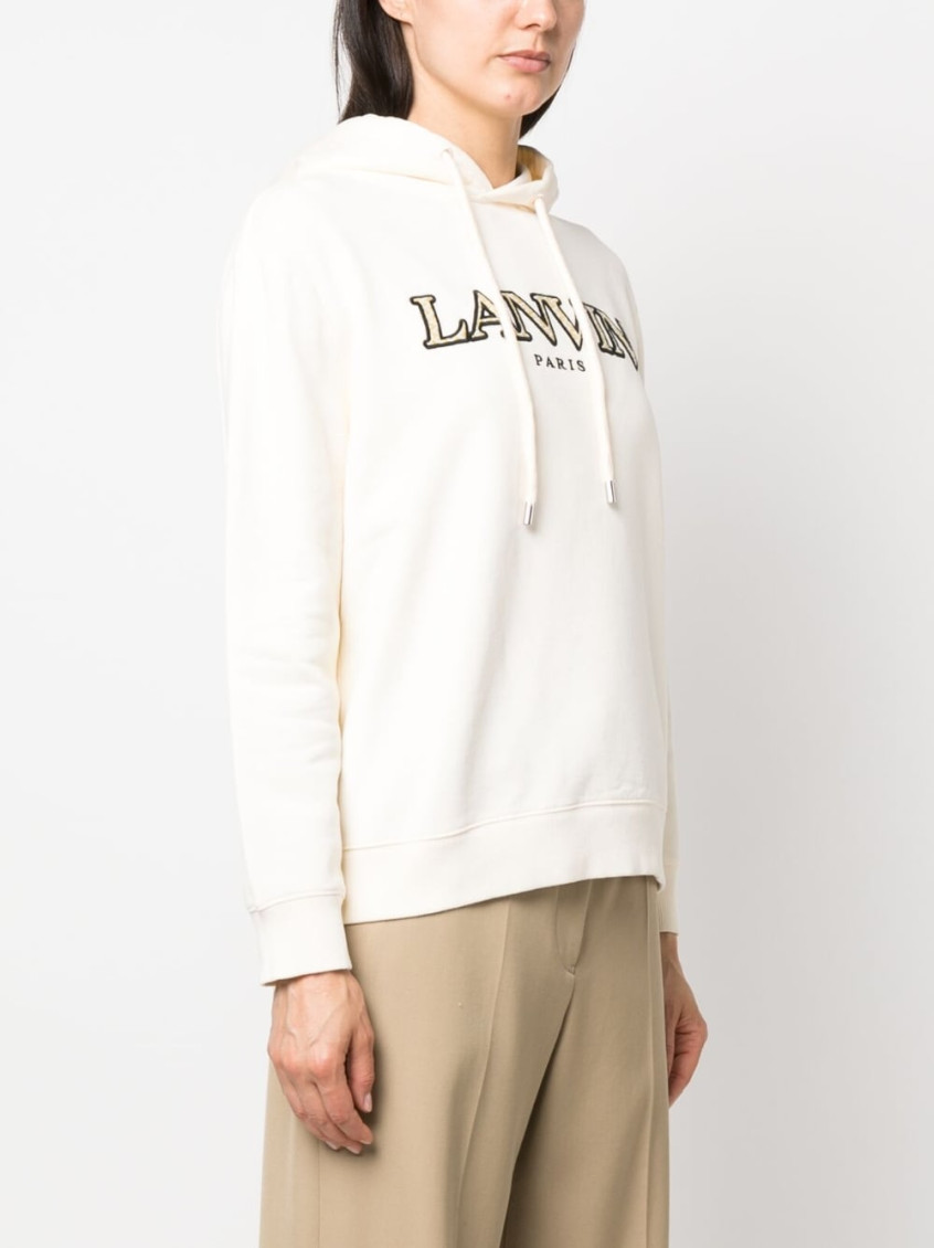Logo Embroidered Drawstring Hoodie