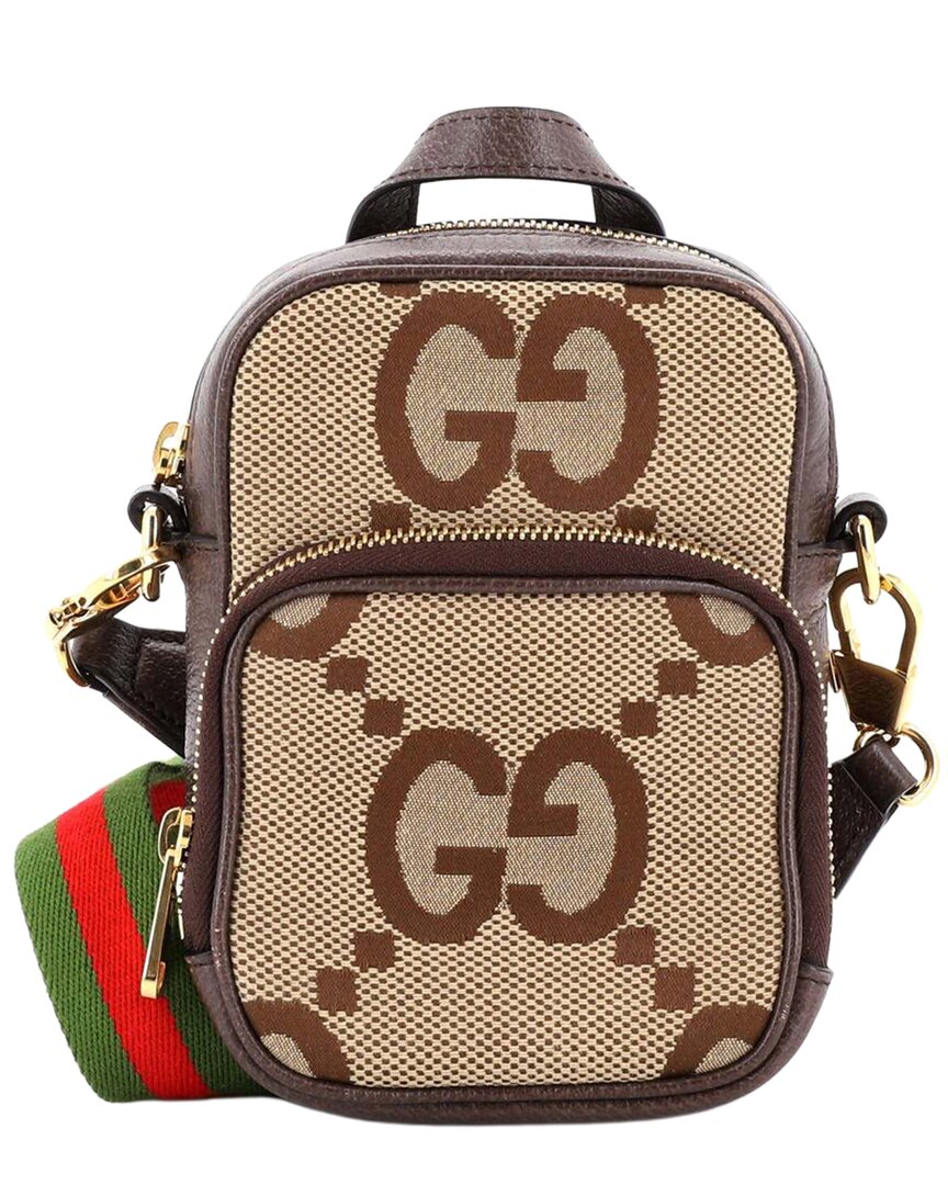 Front Pocket Web Crossbody Bag Jumbo GG Canva Mini (Authentic Pre-Loved)