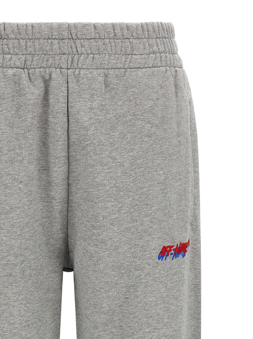 Logo Embroidery Joggers Pants Gray