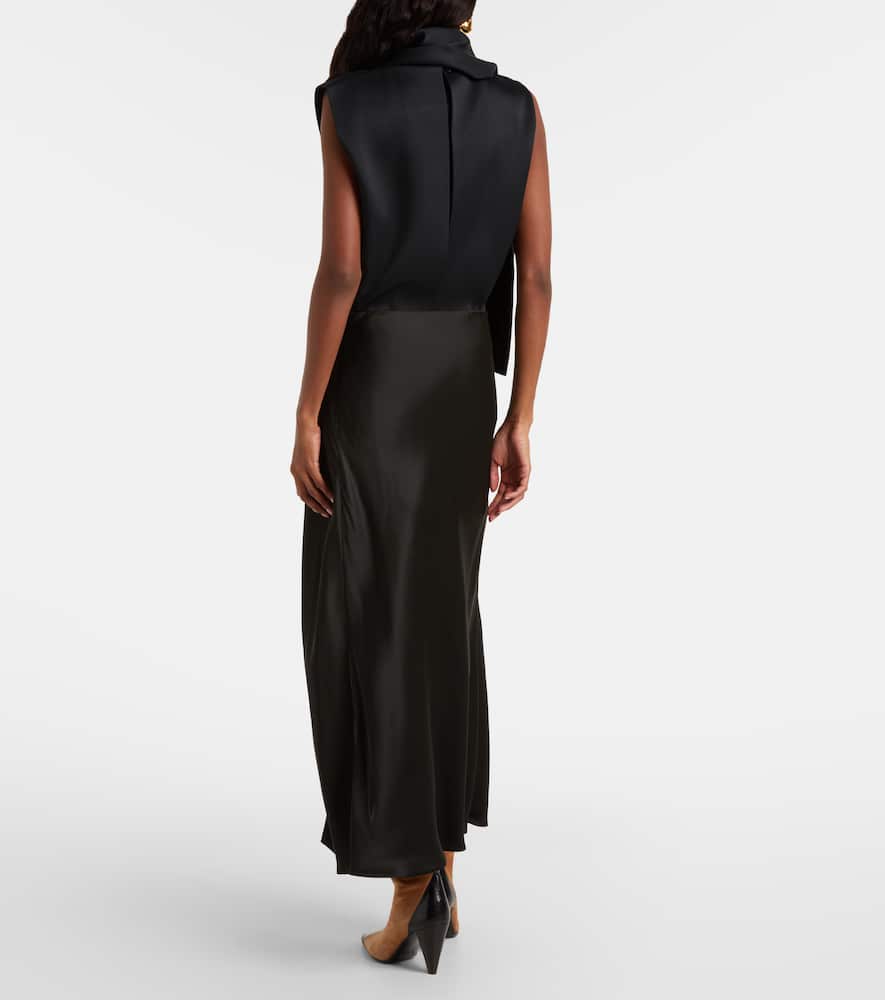 Demi satin midi skirt