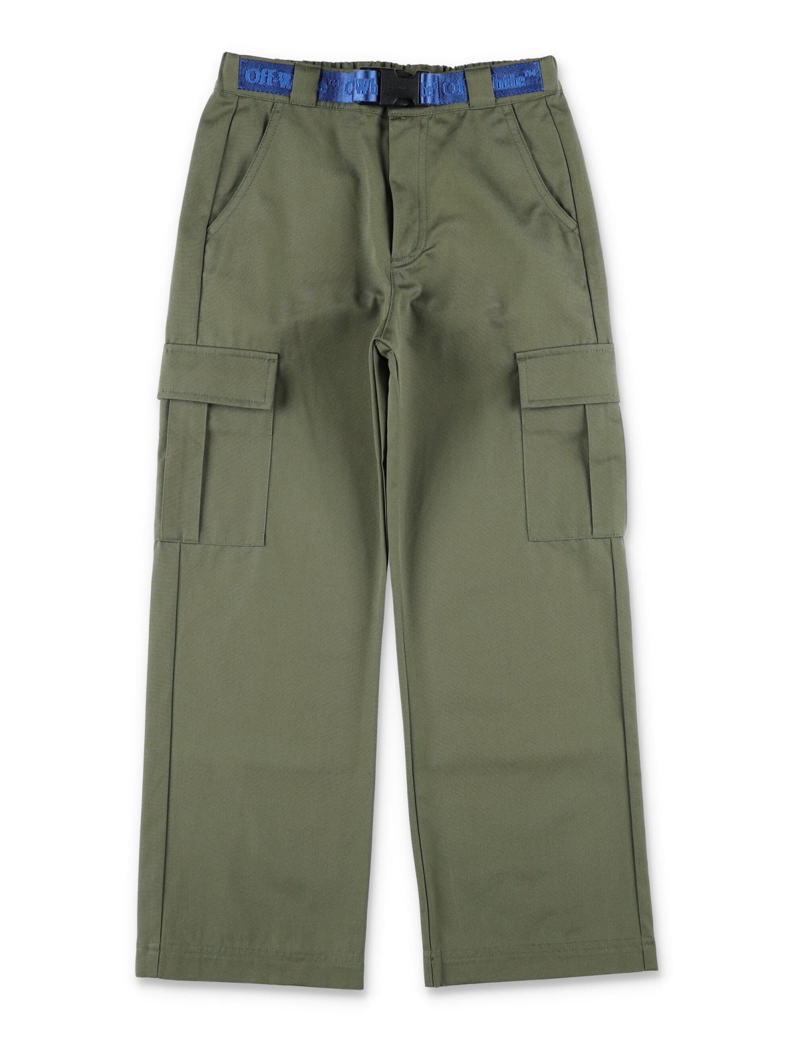Logo-belt cargo trousers - Green