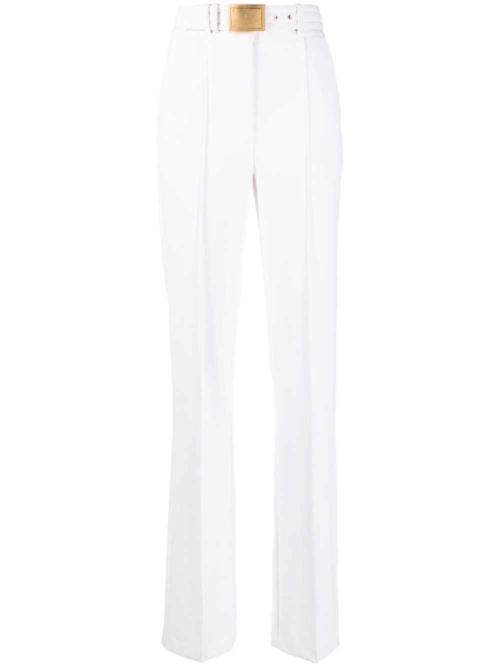 High-waisted tailored trousers - White