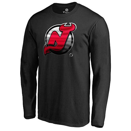 Men's Fanatics Black New Jersey Devils Midnight Mascot Long Sleeve T-Shirt