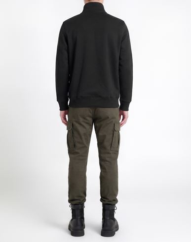 Man Sweatshirt Black Size L Cotton, Polyester