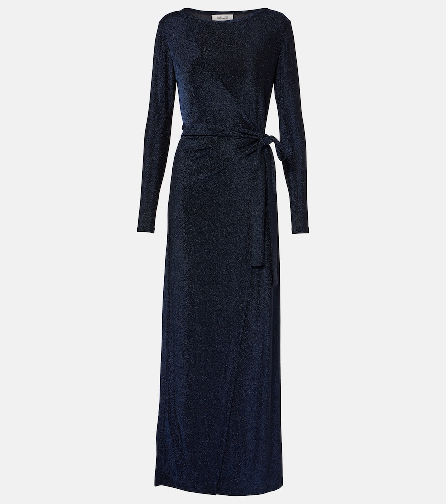 Simona lamé wrap dress
