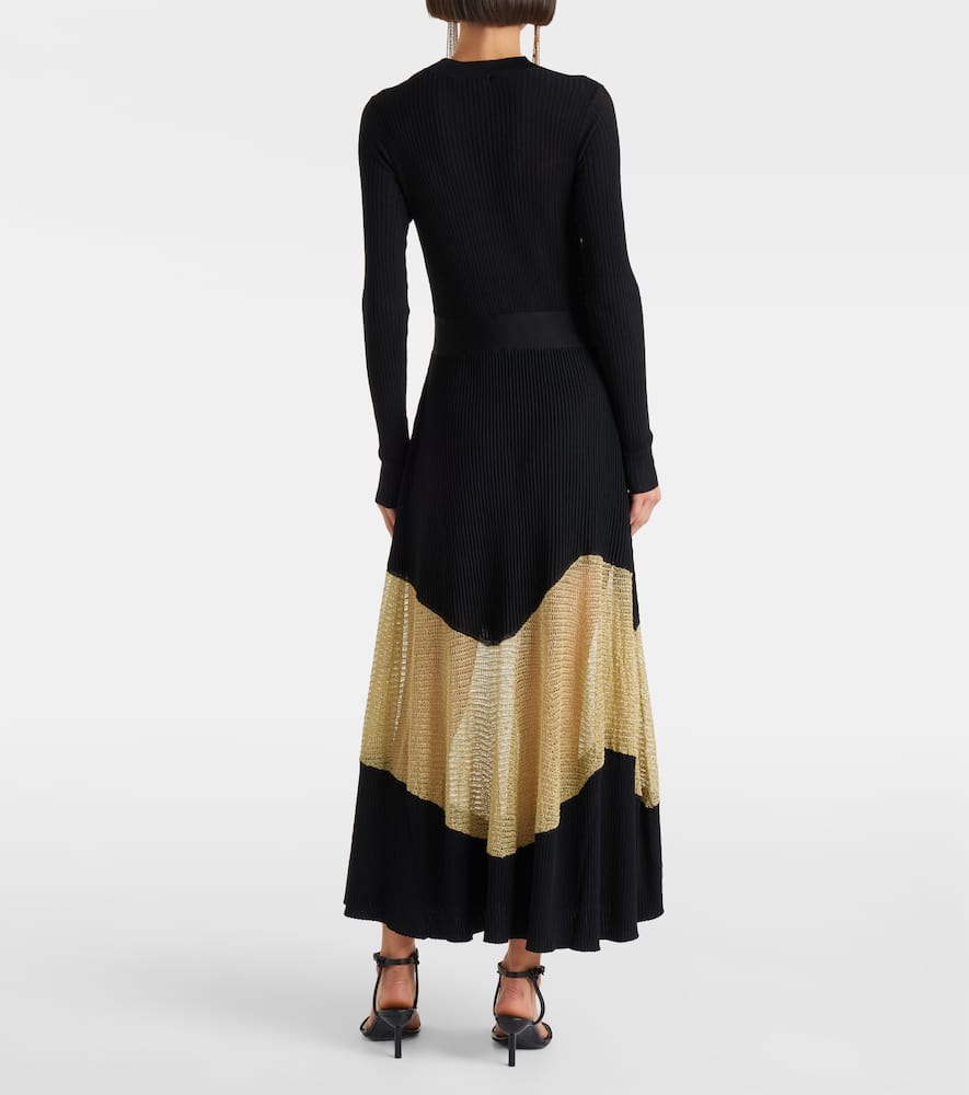 Roanne knitted lamé maxi dress