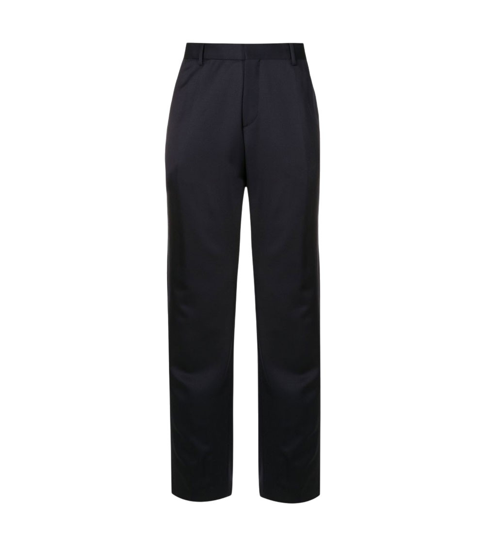 Blue Regular Flat Front Pant