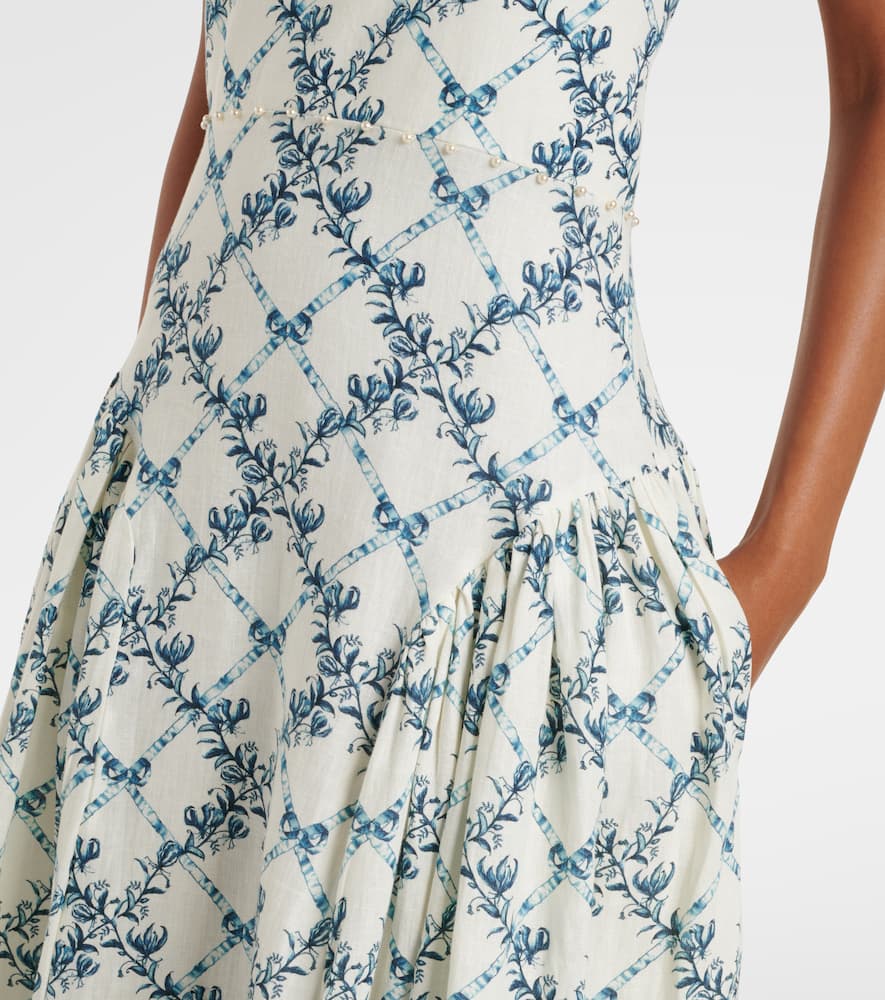 Balsa open-back linen midi dress