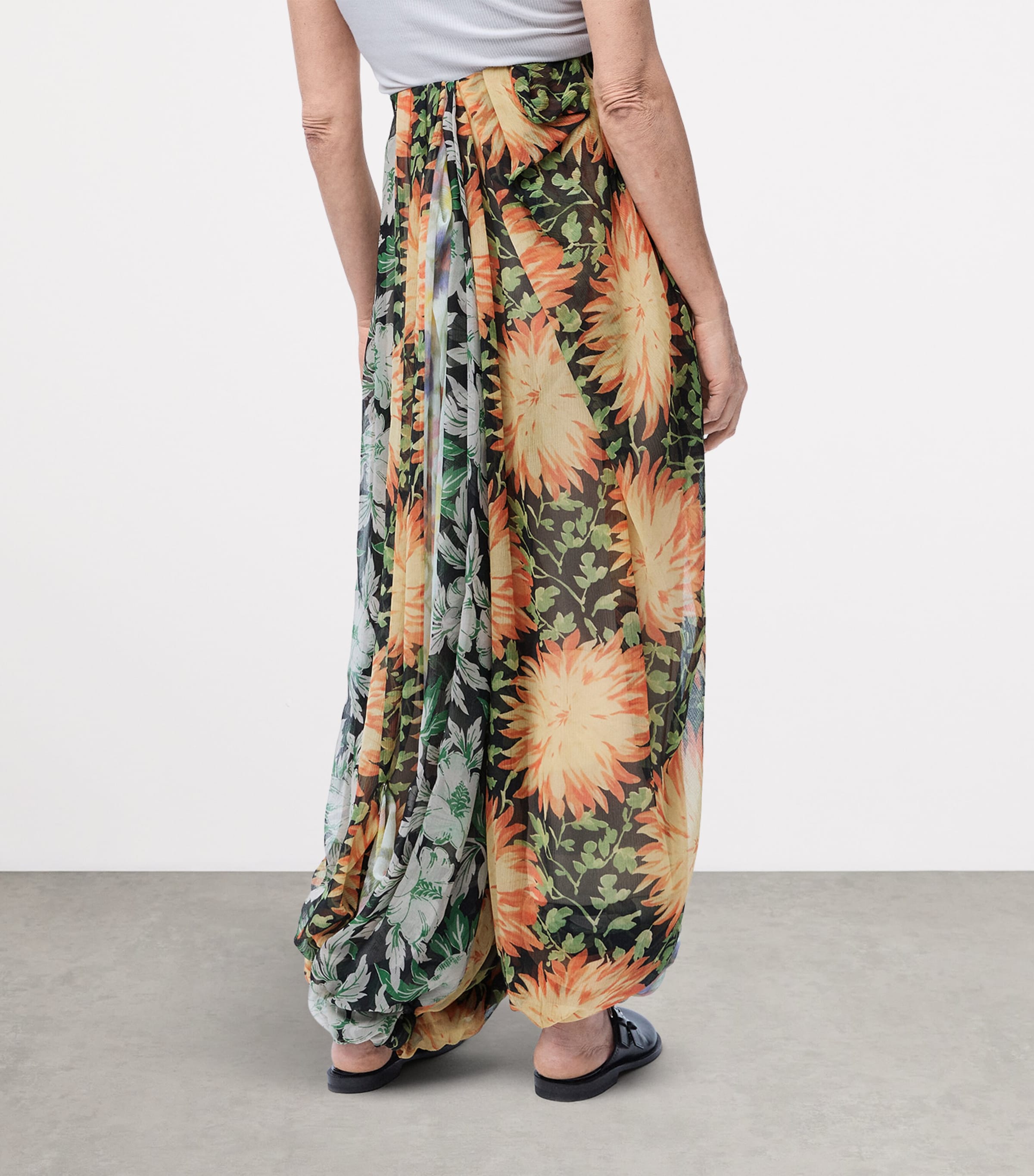 Loewe Silk Floral Draped Trousers