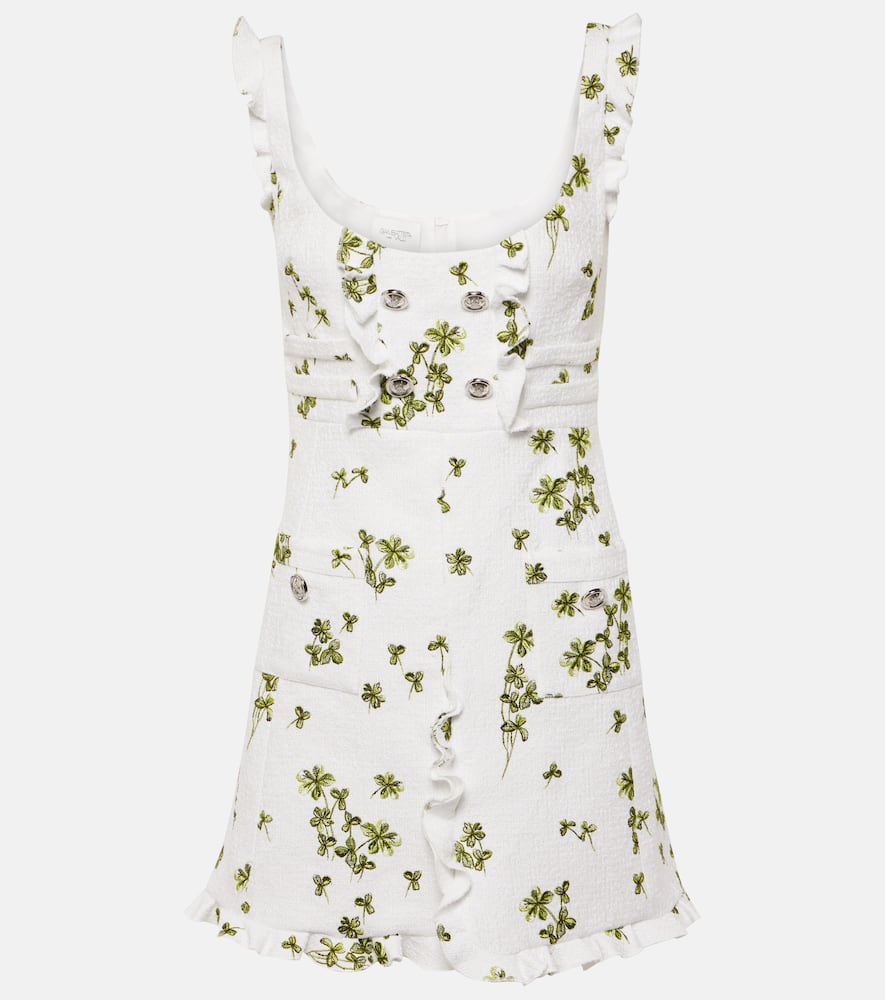 Embroidered bouclé minidress