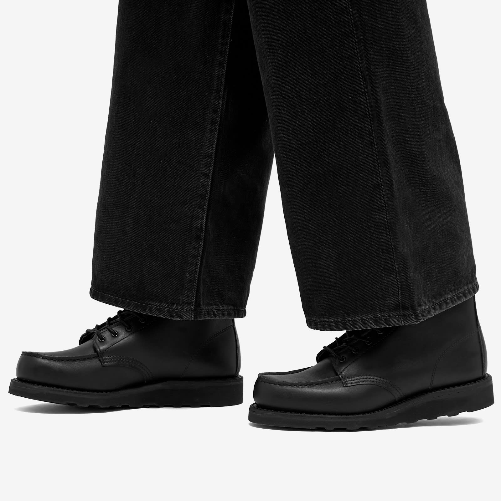 Women's 3380 Heritage 6" Moc Toe Boot in All Black Boundary, Size UK 4 