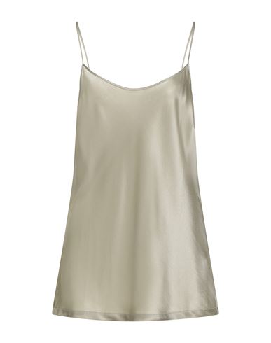 Woman Top Sage green Size M Silk, Elastane