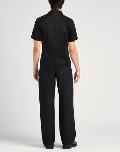 Man Shirt Black Size M Viscose, Linen, Cotton, Elastane