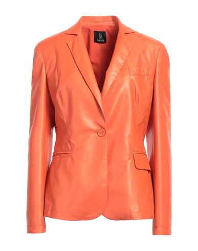 Woman Blazer Orange Size 6 Polyester, Elastane