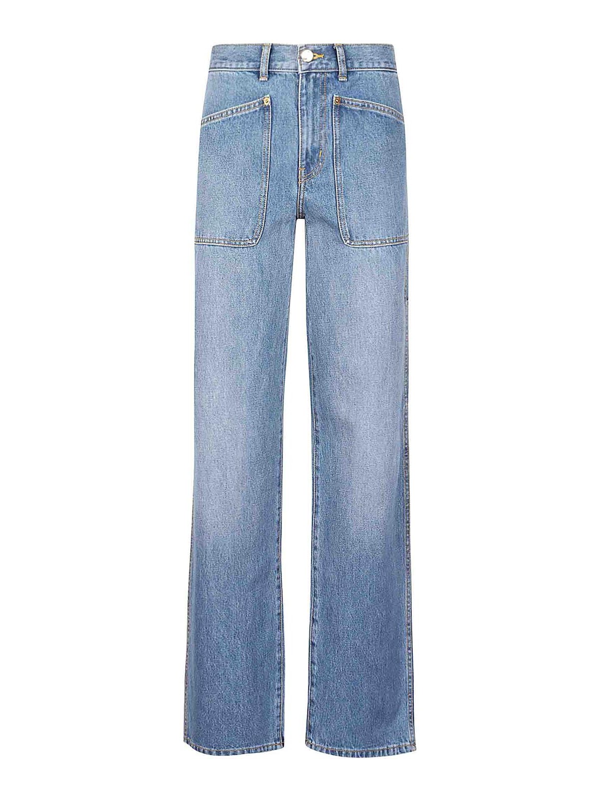 Vintage denim jeans zip patch iconic