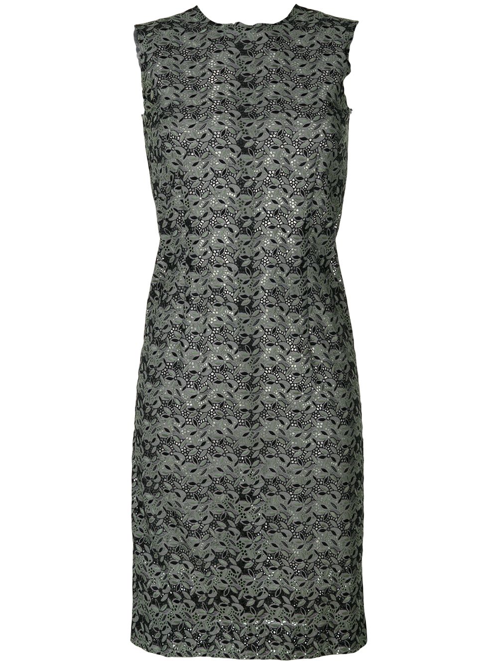 1990s sleeveless lace dress - Green