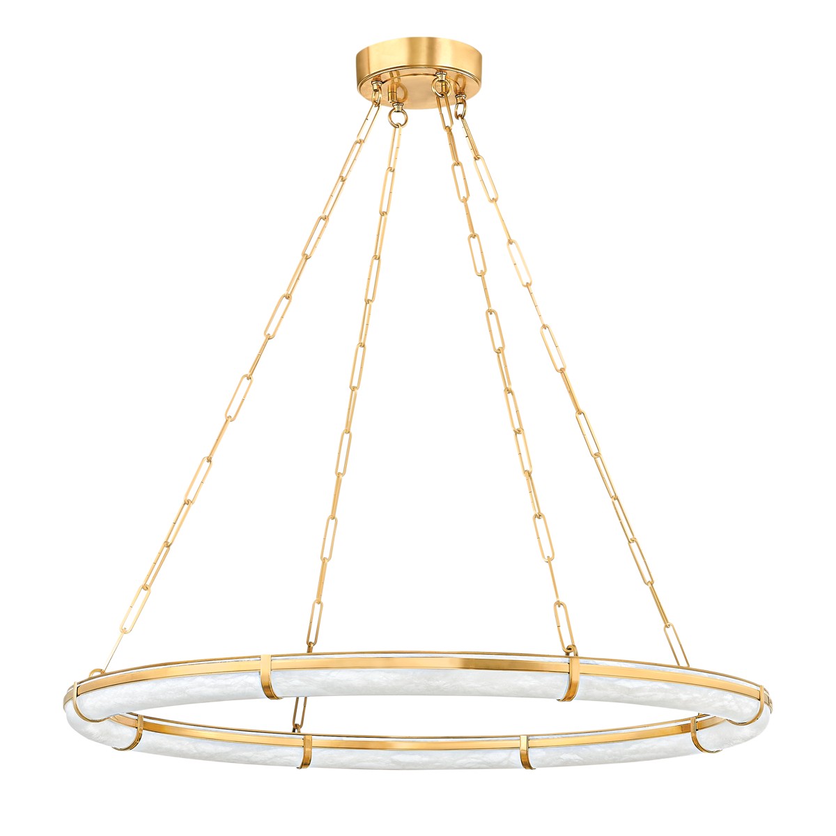 Aged Brass LED Chandelier from the Sennett Collection
