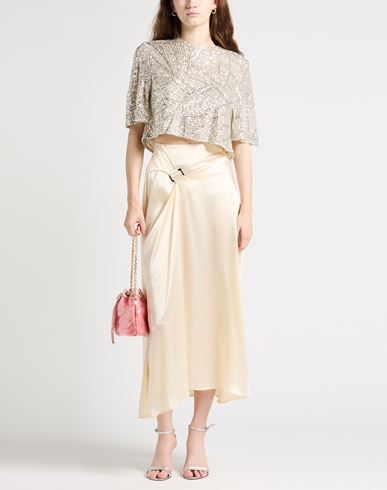 Woman Top Beige Size 10 Polyester, Elastane