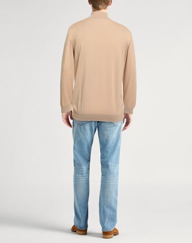 Daniele Fiesoli Man Turtleneck Apricot Size XL Merino Wool