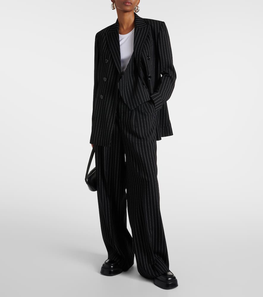 High-rise wool wide-leg pants