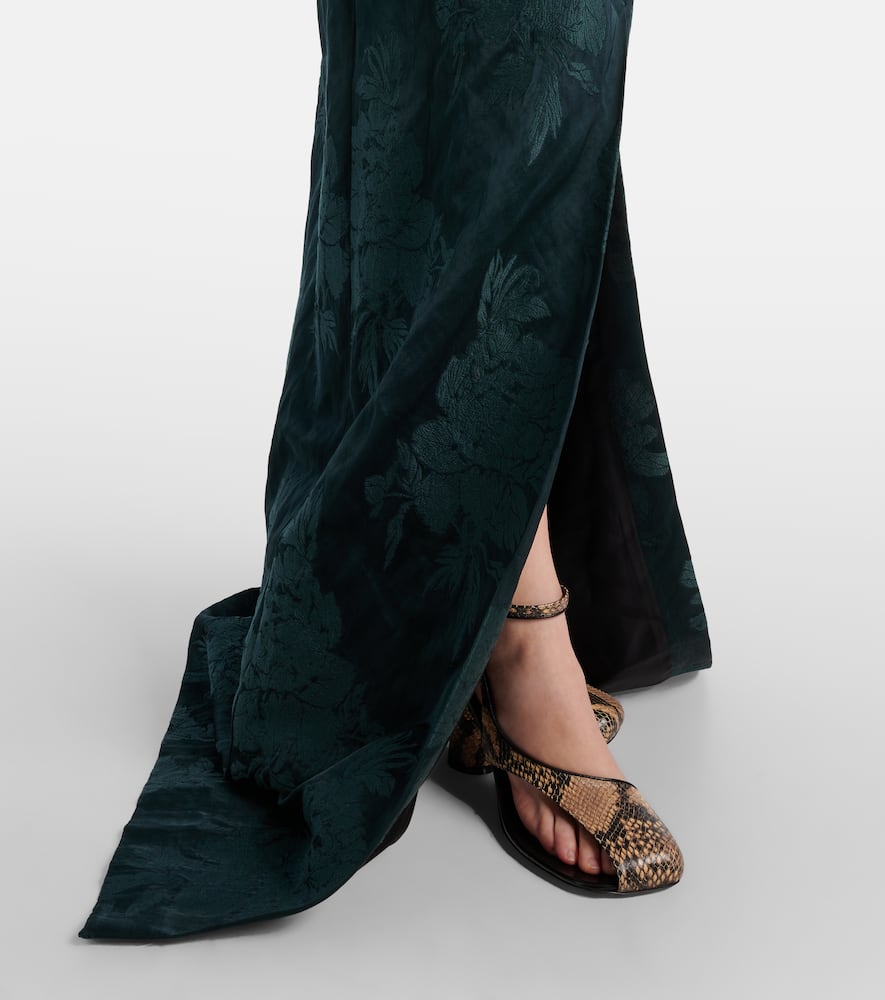 Floral jacquard gown