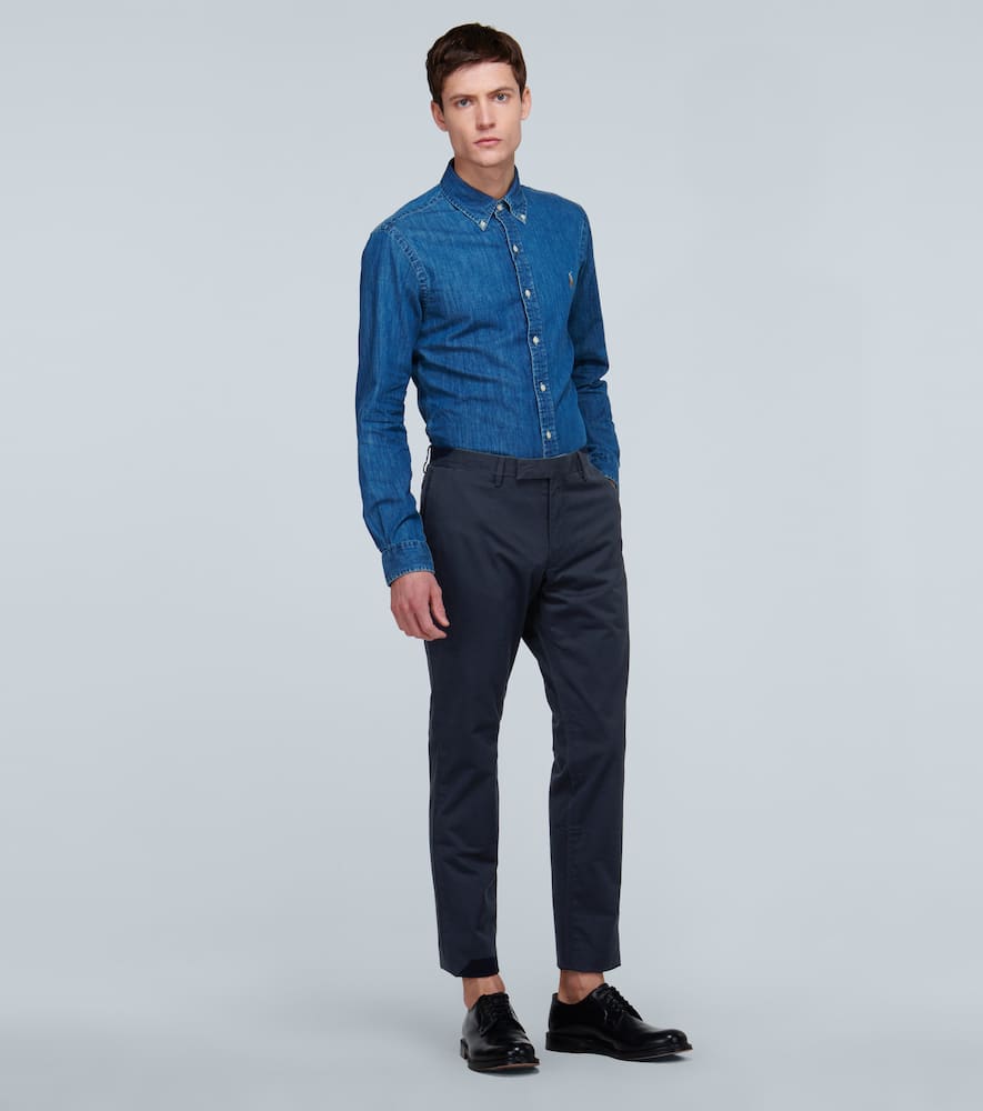 Slim-fit cotton pants