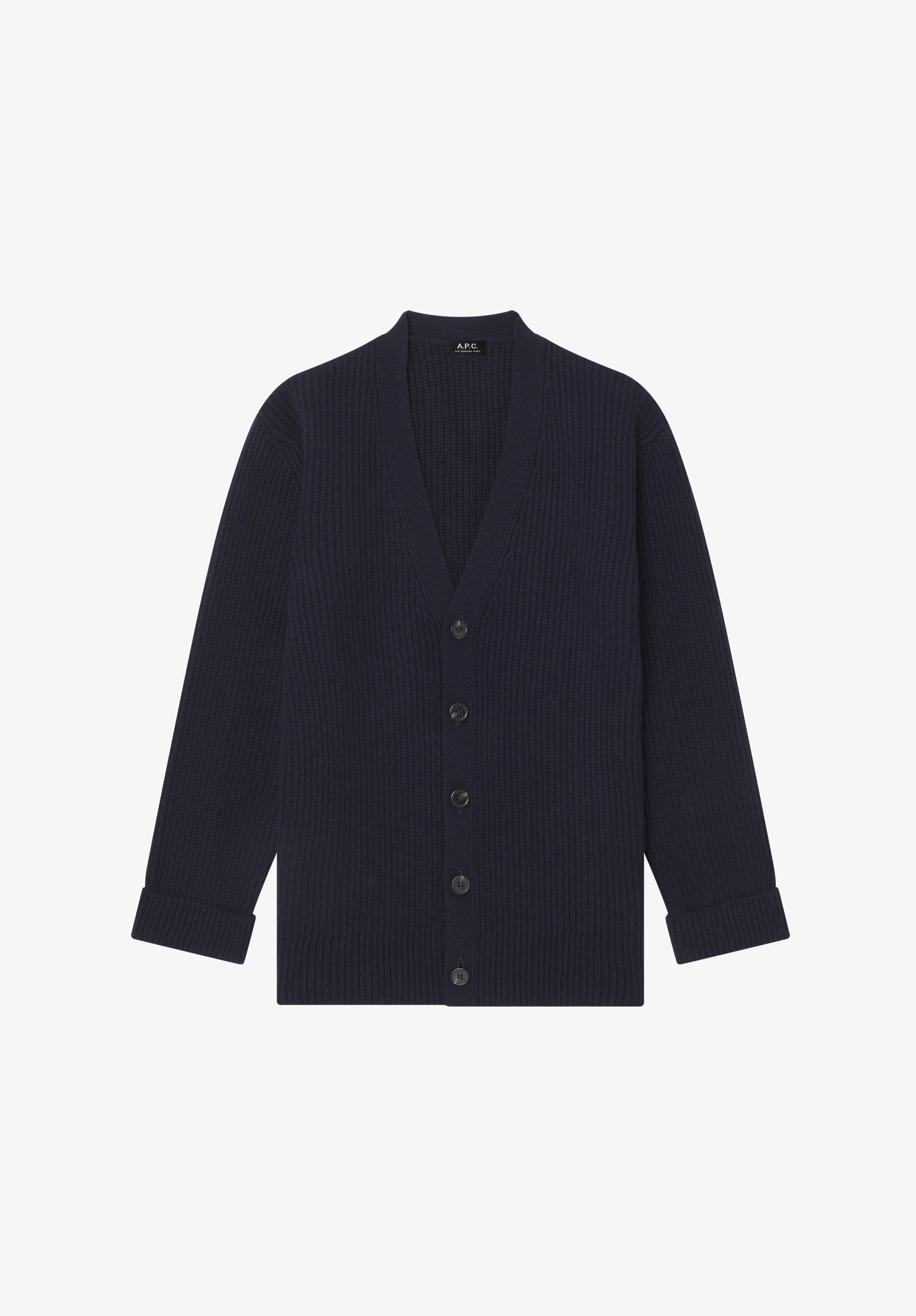 A. P.C. Men's Wool-cashmere cardigan Size: Extra Small in Dark navy blue