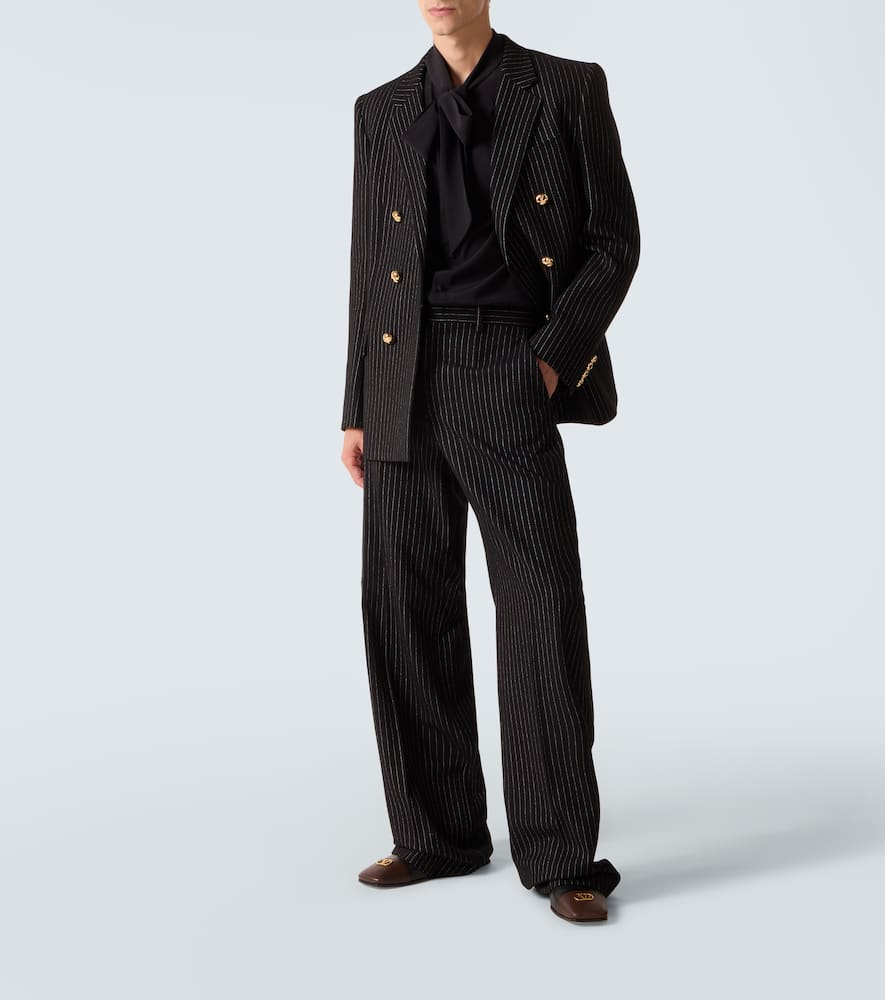 Chalk stripe wool and silk blazer