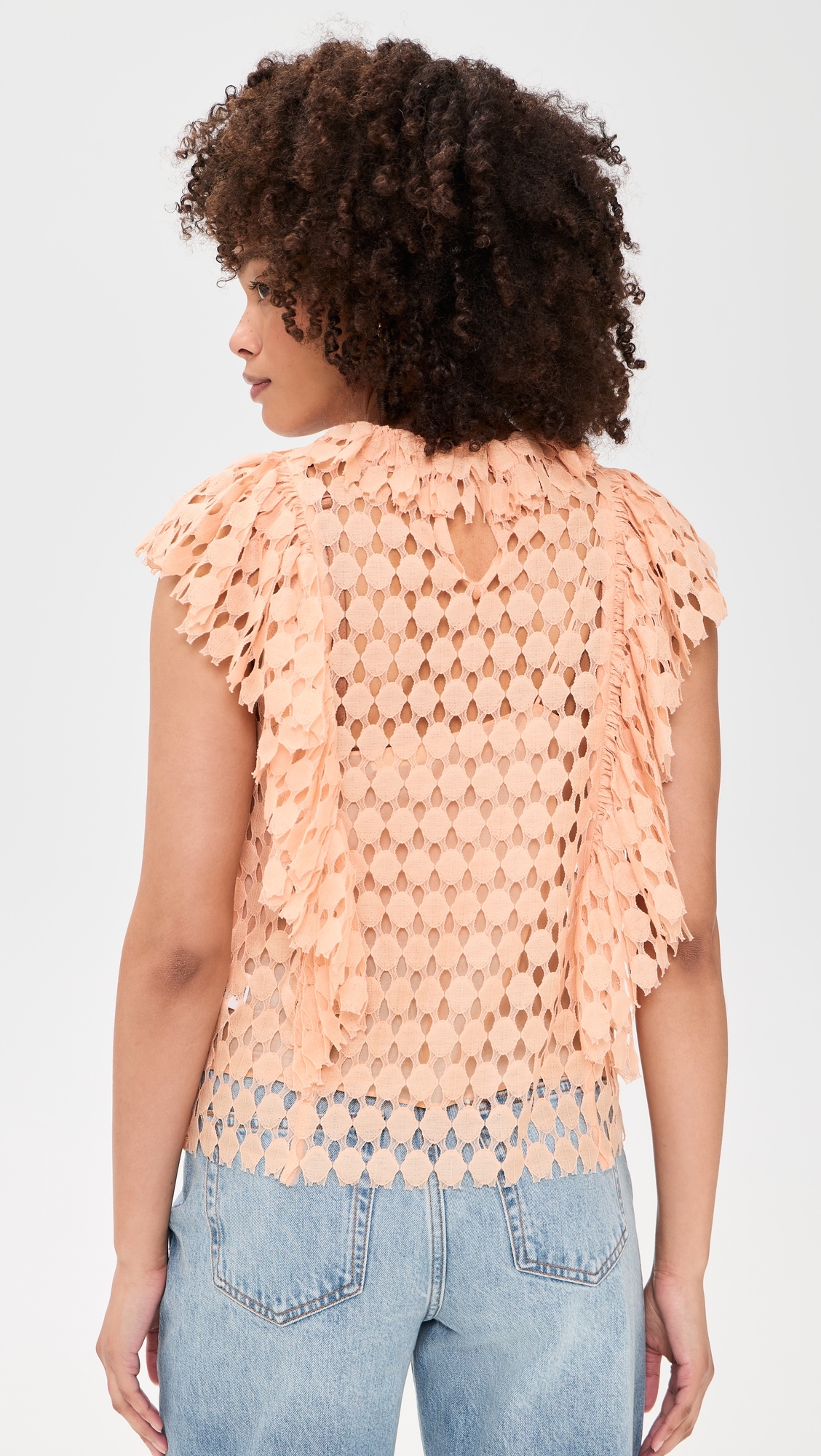 Daevy Silk-Lined Lace Top Blush