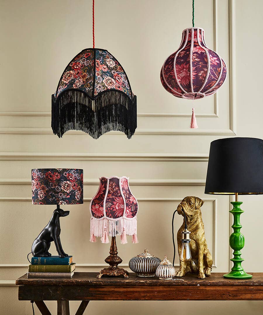 Highland Botanicals Set Dog Table Lamps - Black - by Joe Brown