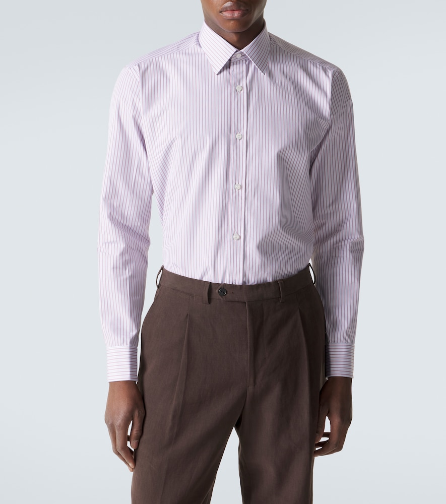 Striped cotton poplin shirt