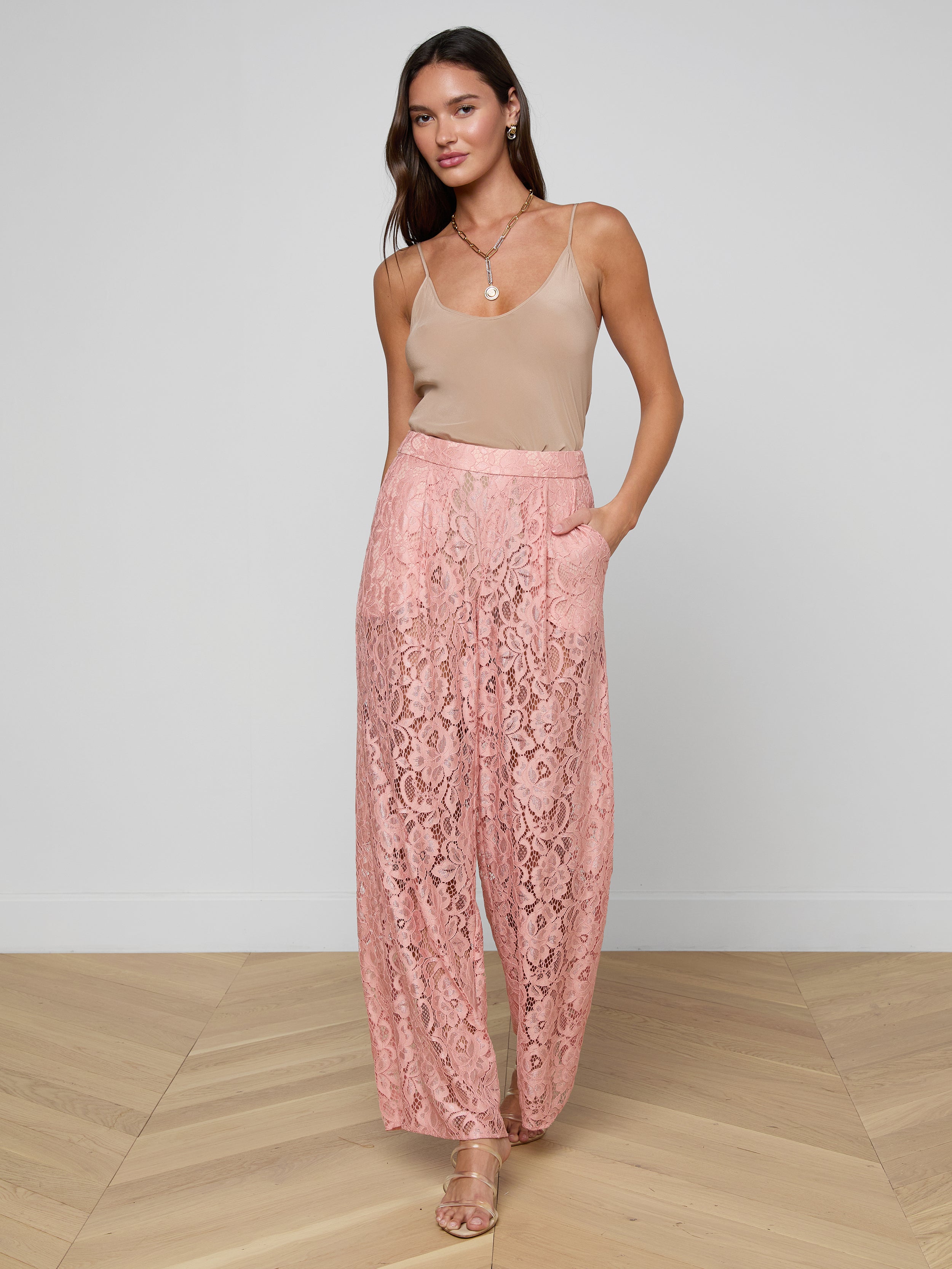 Tavia Lace Trouser In Parfait