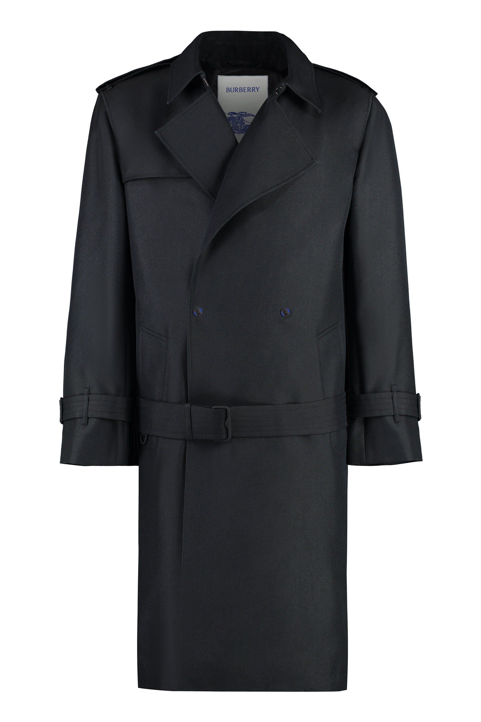Men's Silk Trench Jacket with Belt and Back Slit