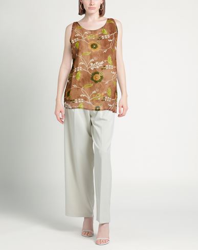 Woman Top Brown Size M Ramie