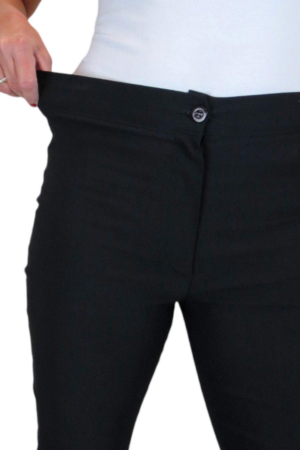 Paulo Due Cropped Capri Stretch Trousers In Black