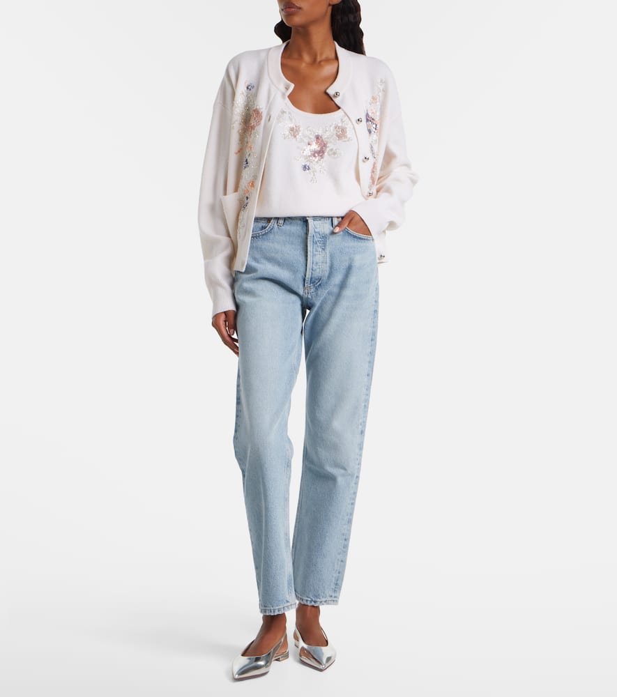 Sequined wool and cashmere top
