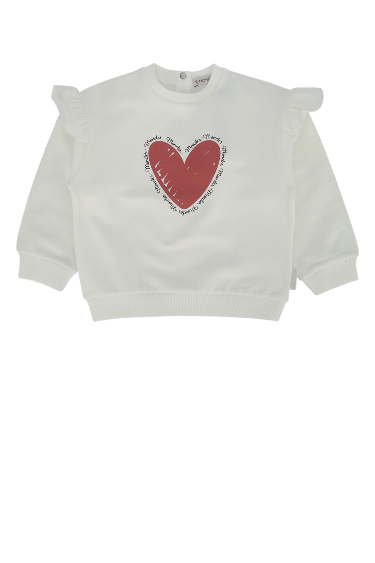 Heart-Embroidered Sweatshirt — White