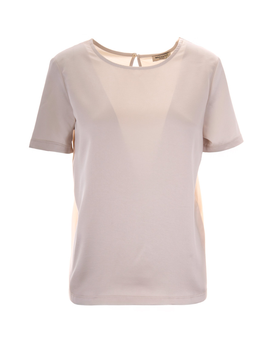 Natural Solid Round Neck T-Shirt
