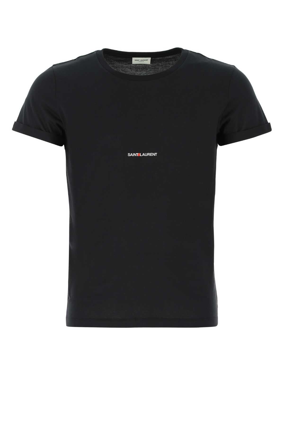 Logo-Embroidered Cotton T-Shirt — Black