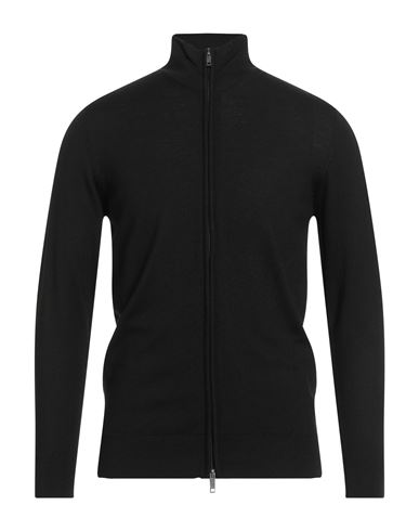 Man Cardigan Black Size M Wool